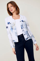 Dolcezza 'Indigo Melody' Linen Jacket - Style 25791
